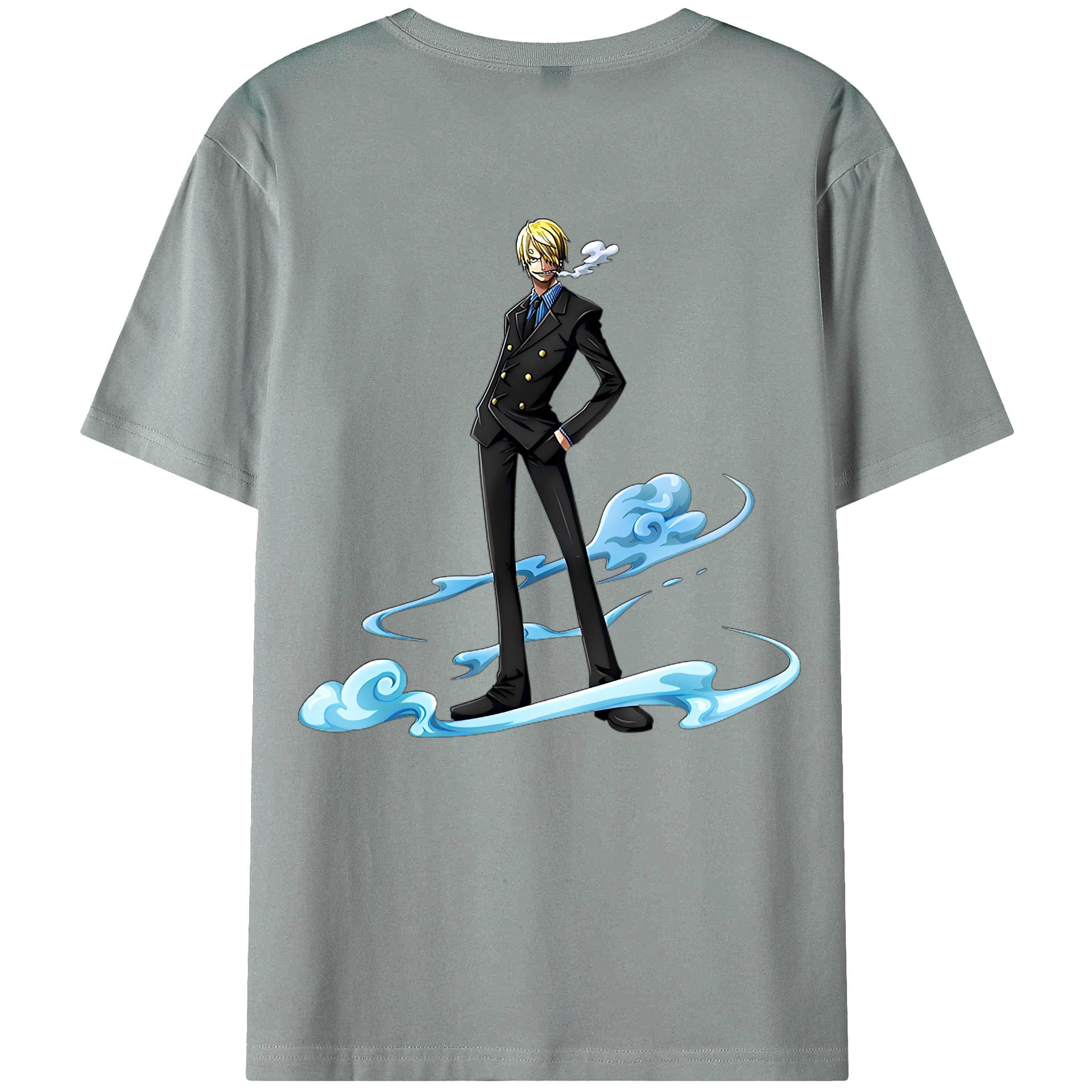 （画像用） ワンピース サンジ ONE PIECE Sanji 綿100％ メンズ半袖Tシャツ（バックプリント） 通気性
